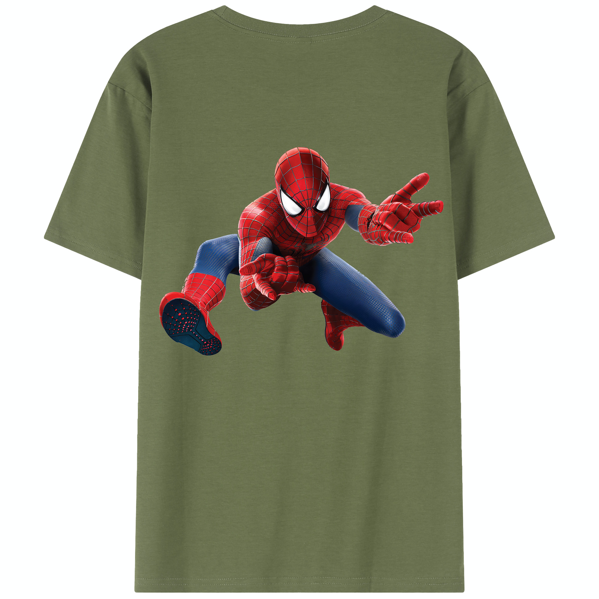 （画像用） Spider Man スパイダーマン 綿100％半袖Tシャツ（背面プリント）